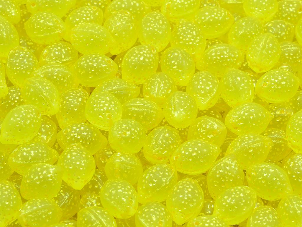 Lemon Beads, Transparent Yellow Beige (80130-84320), Glass, Czech Republic