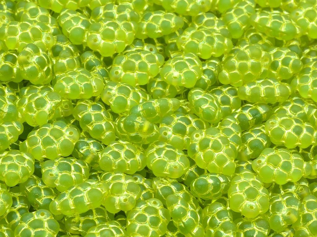 奥特莱斯 10克葡萄珠,16 x 11毫米,透明绿米色(50200-84320),玻璃,捷克共和国