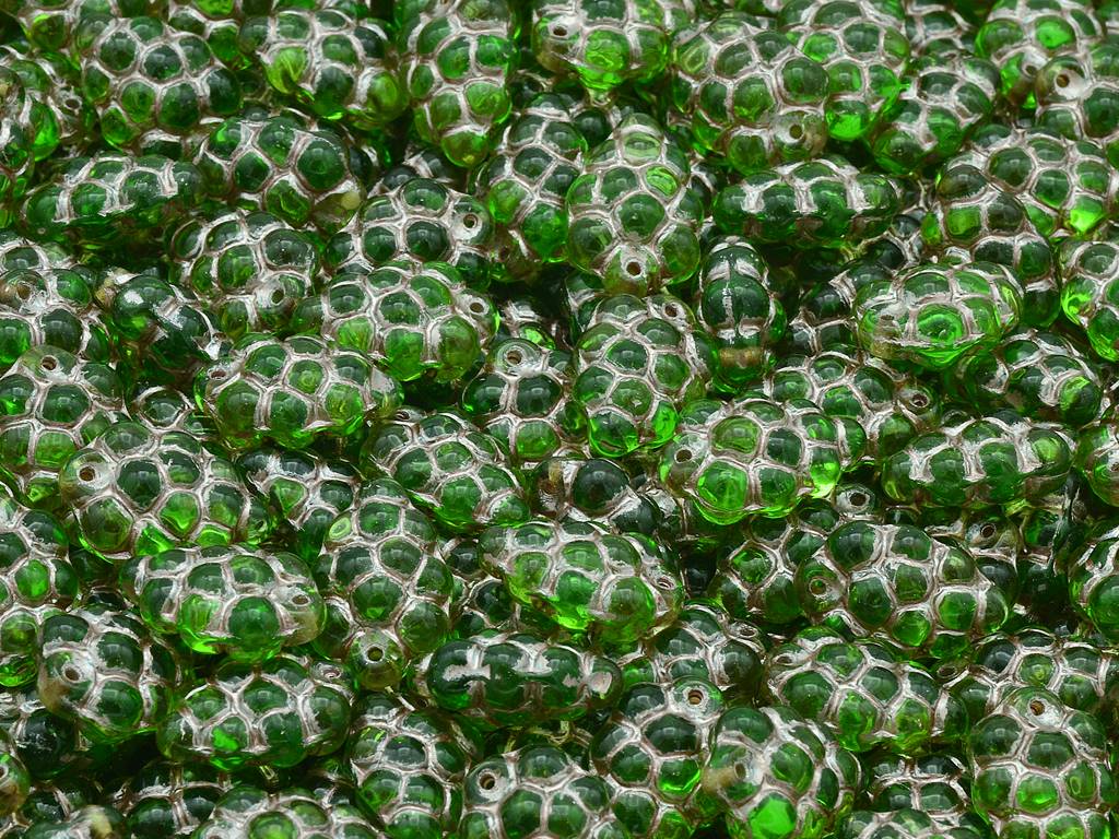 Grape Beads, Transparent Green 54333 (50410-54333), Glass, Czech Republic