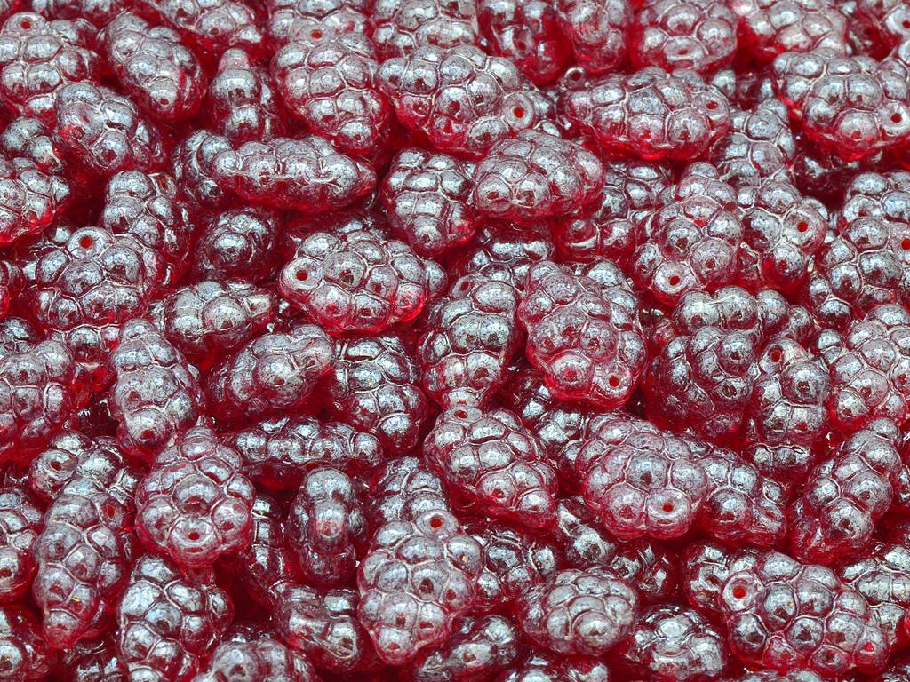 Grape Beads, Ruby Red Hematite (90080-14400), Glass, Czech Republic