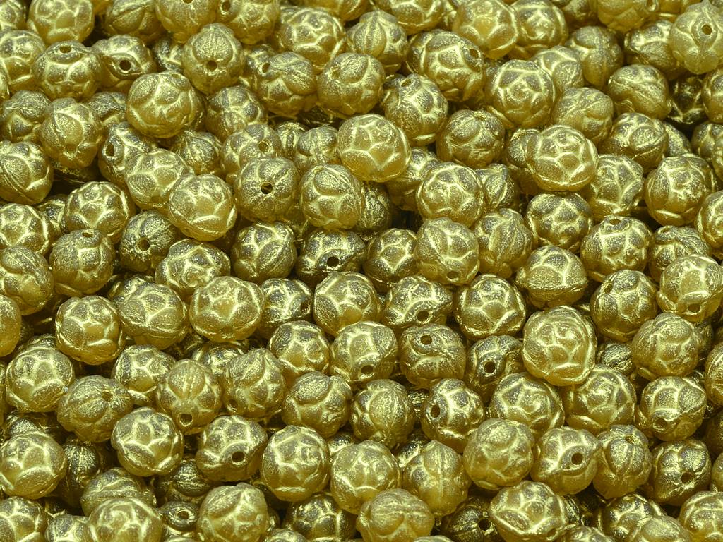 Rose Beads, Transparent Orange Matte Gold Lined (10060-84110-54202), Glass, Czech Republic