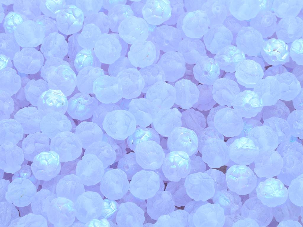 Rose Beads, Transparent Light Amethyst Matte Ab (20210-84110-28701), Glass, Czech Republic