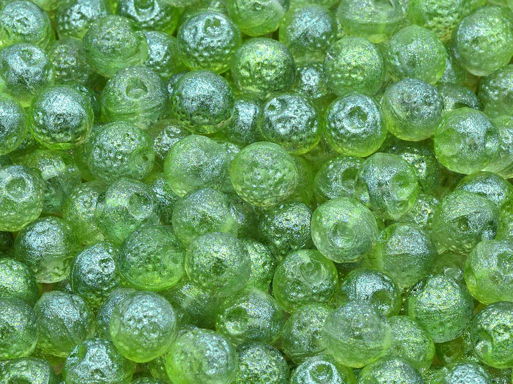 Orange Beads, Crystal Green Gray Shade (00030-48819), Glass, Czech Republic