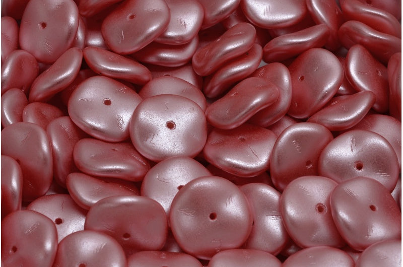 リップルビーズ、ホワイトピンク(02010-25007)、ガラス、チェコ共和国