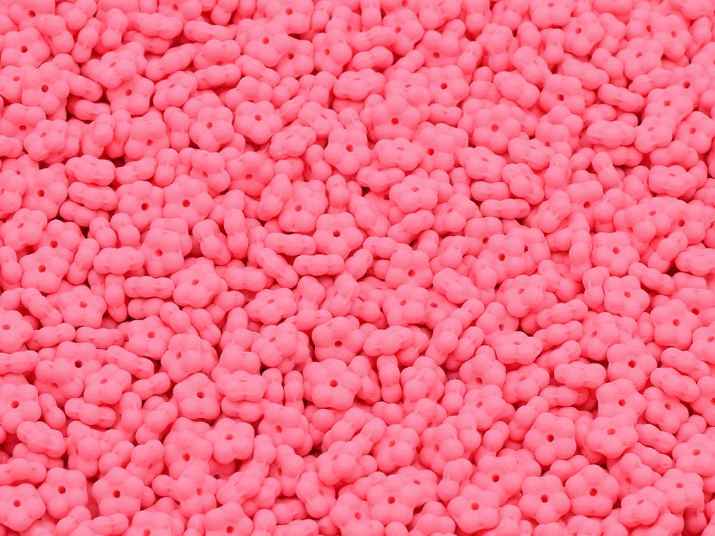 Forget Me Not Flower Beads, Chalk White Brown Golden Splash (03000-13007), Glass, Czech Republic