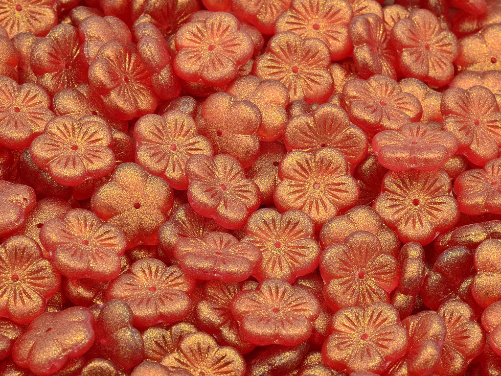 Cherry Flower Beads, Crystal Red (00030-542011), Glass, Czech Republic