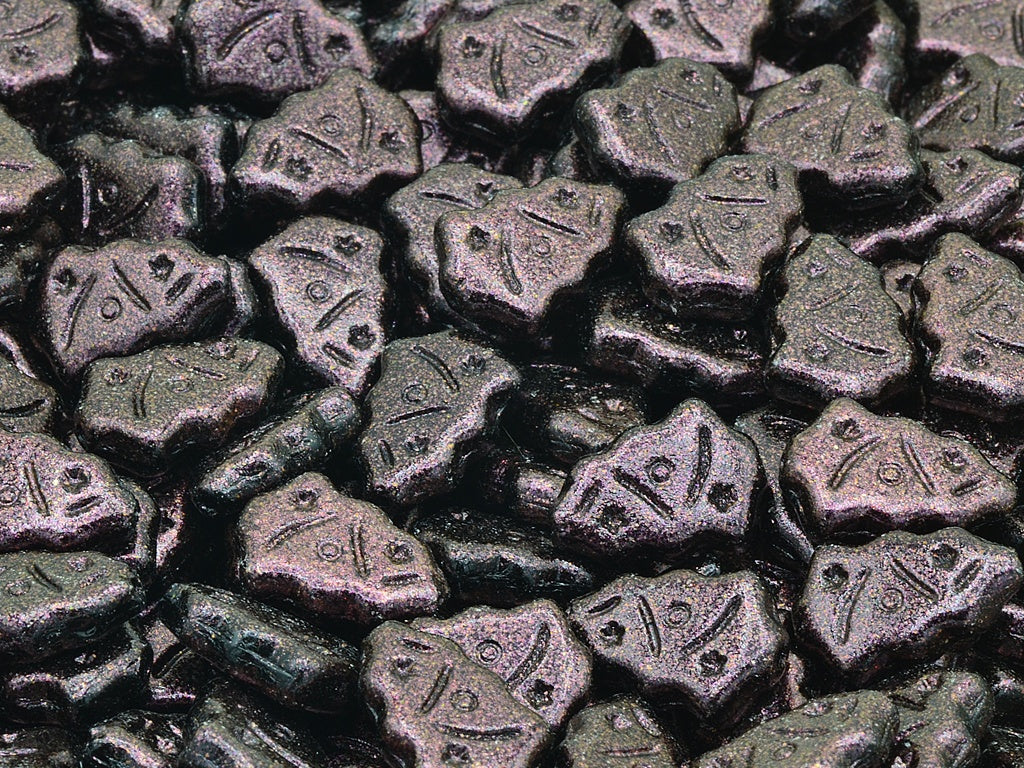 Christmas Tree Beads, Black Red Shade (23980-12507), Glass, Czech Republic