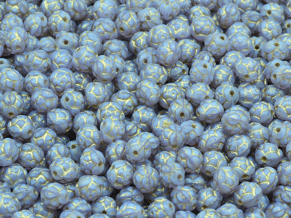 Rose Beads, Opal Amethyst Gold Lined (21310-54202), Glass, Czech Republic