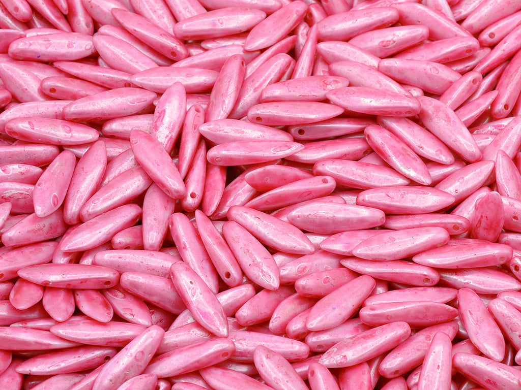 Dagger Beads, Chalk White 69002 (03000-69002), Glass, Czech Republic