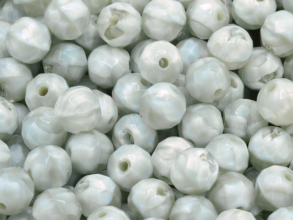 Faceted Round Fire Polished Beads, 46007 (46007), Glass, Czech Republic