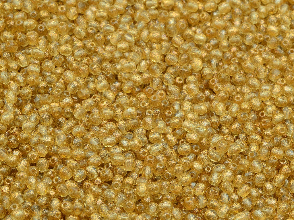 Faceted Round Fire Polished Beads, Transparent Brown 12503 (10210-12503), Glass, Czech Republic
