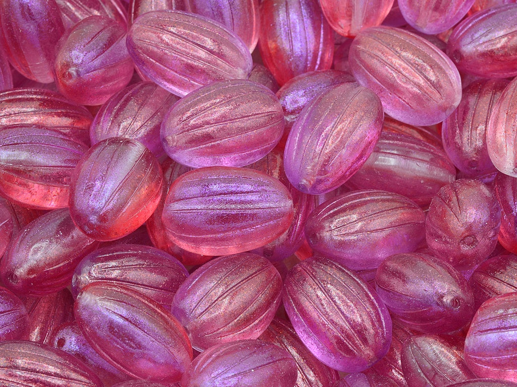 Olive Melon Beads, Crystal 48814 (00030-48814), Glass, Czech Republic