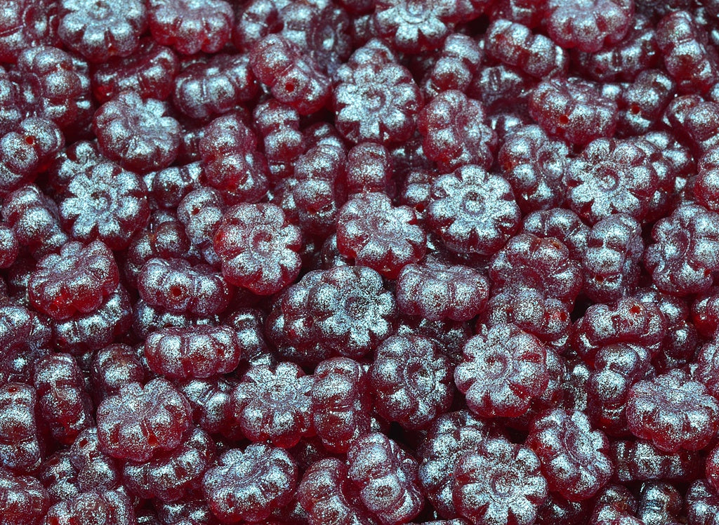 Flat Flower Beads, Ruby Red 12504 (90080-12504), Glass, Czech Republic