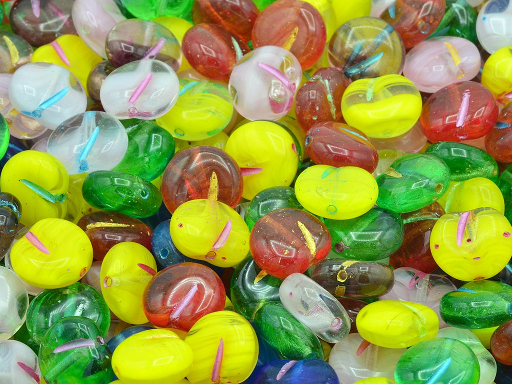 Apple Fruit Beads, Mixed Colors (MIX), Glass, Czech Republic