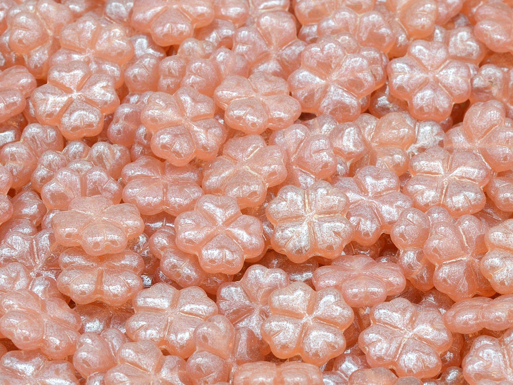 4-Leaf Clover Beads, Opal Pink Hematite (71010-14400), Glass, Czech Republic