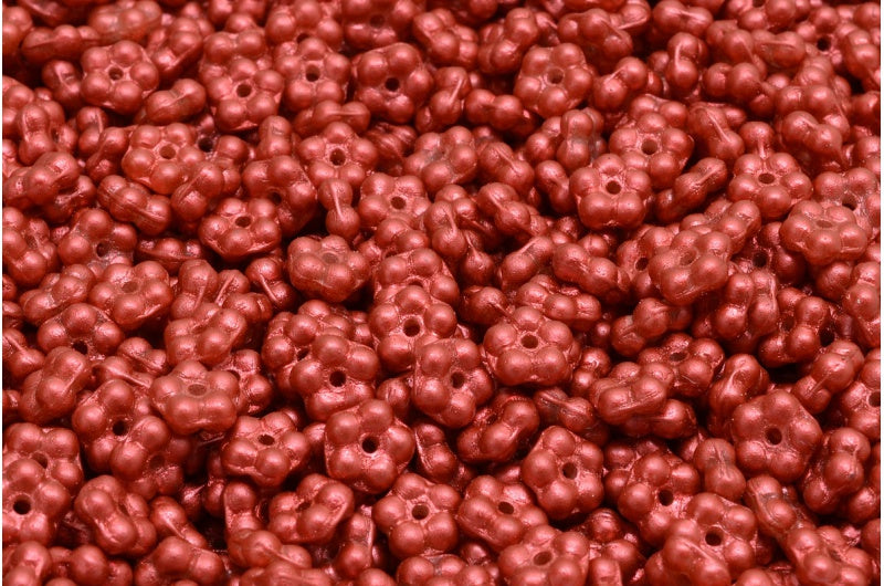 Forget Me Not Beads, White Lava Red (02010-01890), Glass, Czech Republic