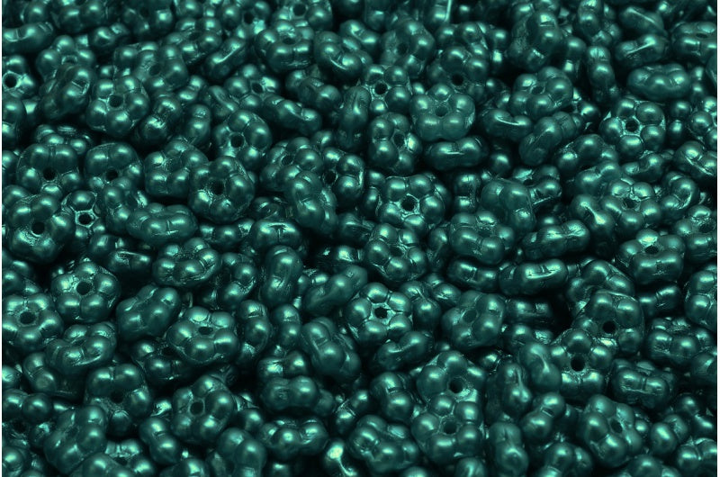 Forget Me Not Beads, White Pastel Blue Zircon (02010-25043), Glass, Czech Republic