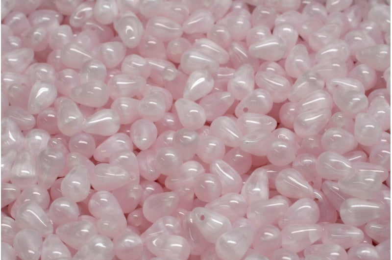 ドロップビーズ、オパールピンク(71200)、ガラス、チェコ共和国