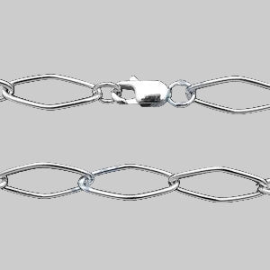 チェーン(留め金具付き)16mm - スターリングシルバー925
