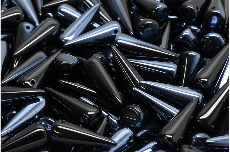 スパイクビーズ、ブラック 23701 (23980-23701)、ガラス、チェコ共和国