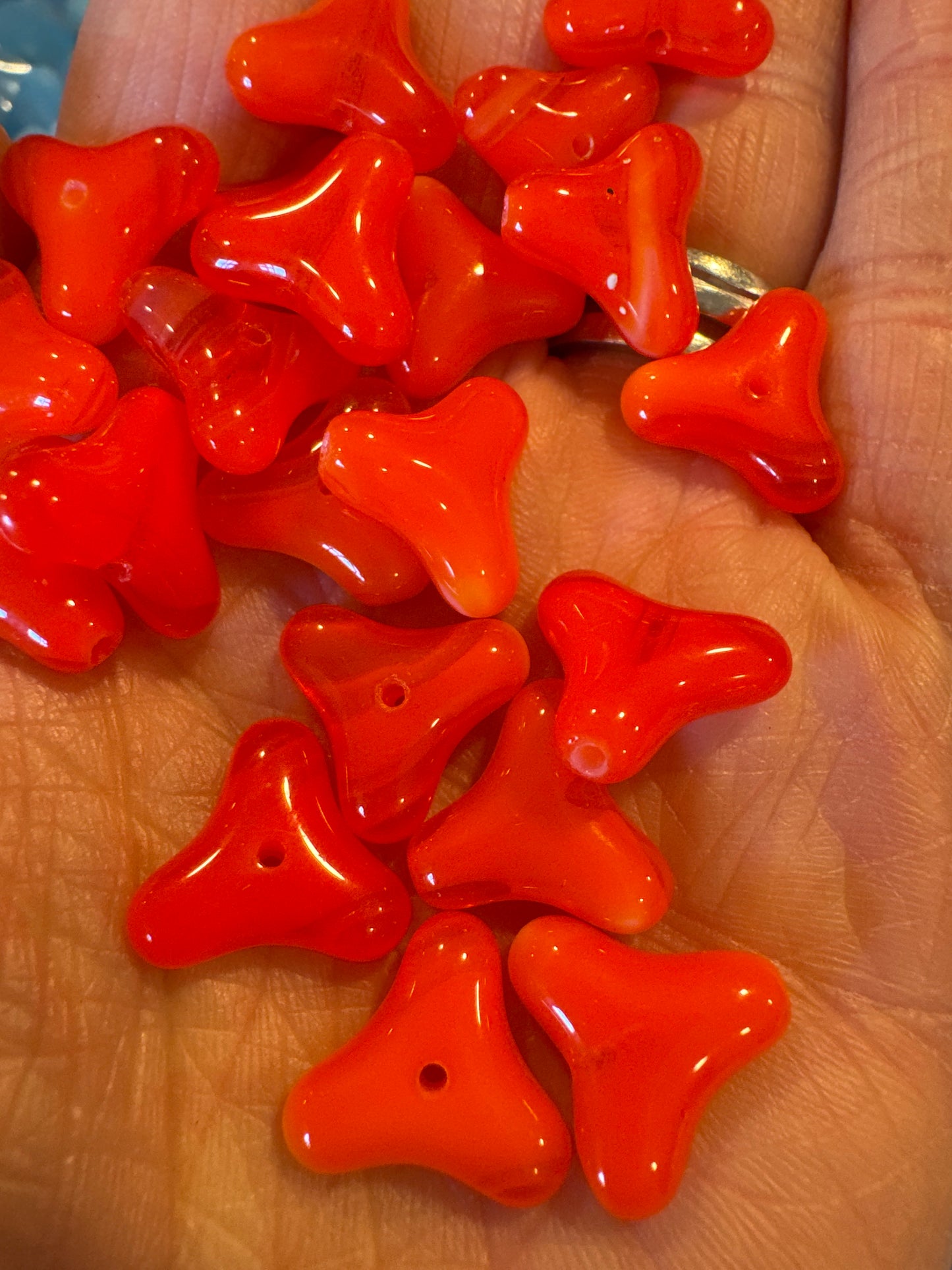 OUTLET 250g Pressed beads mixed hole location, 14 x 14 mm, (6918), Glass, Czech Republic - Mixed Glass