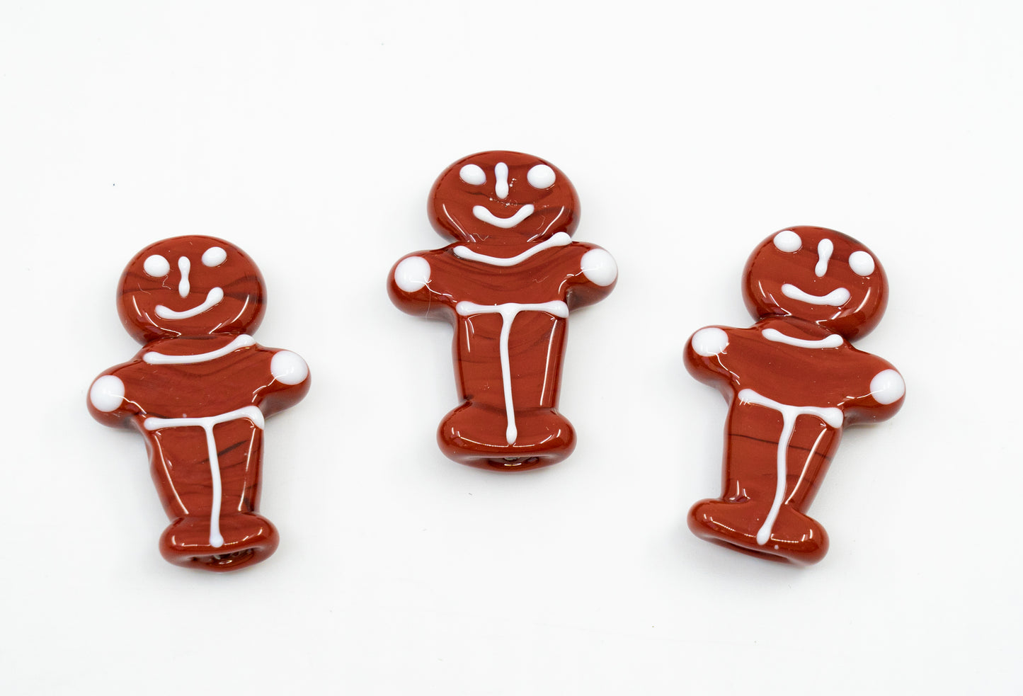 Gingerbread Lamp-work Handmade Glass Bead, Czech Republic