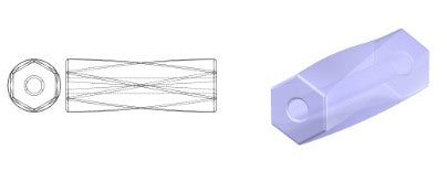 1 kg Preciosa Ornela Bugles、丸穴、六角形ツイスト表面、ばら売り、ブラック (23980)、ガラス、チェコ共和国、アウトレット