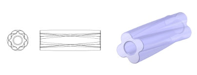 1 kg Preciosa Ornela Corolla Max ツイスト、丸穴、ルース、(68706)、ガラス、チェコ共和国、アウトレット