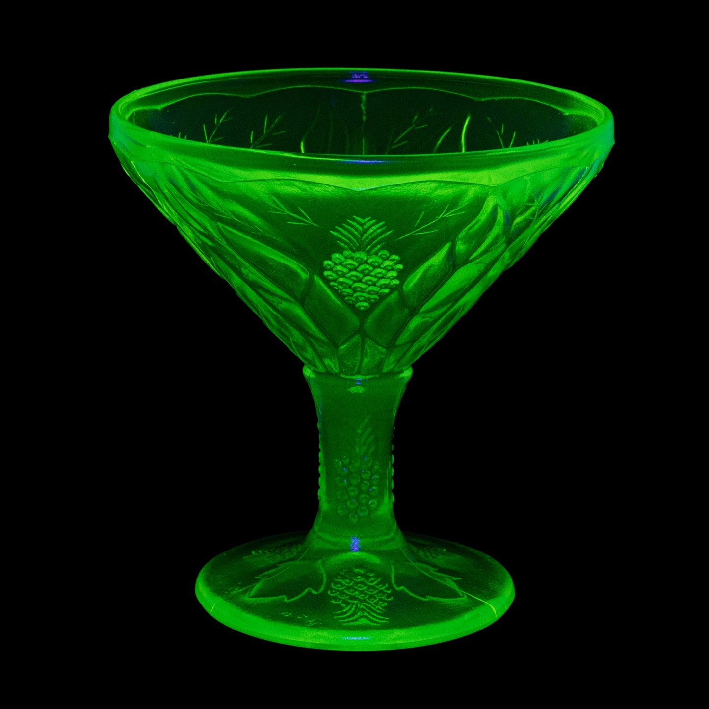 Uranium Glass Tableware (Glow under UV, No hot water) - Ice Cream Bowl, Czech Republic