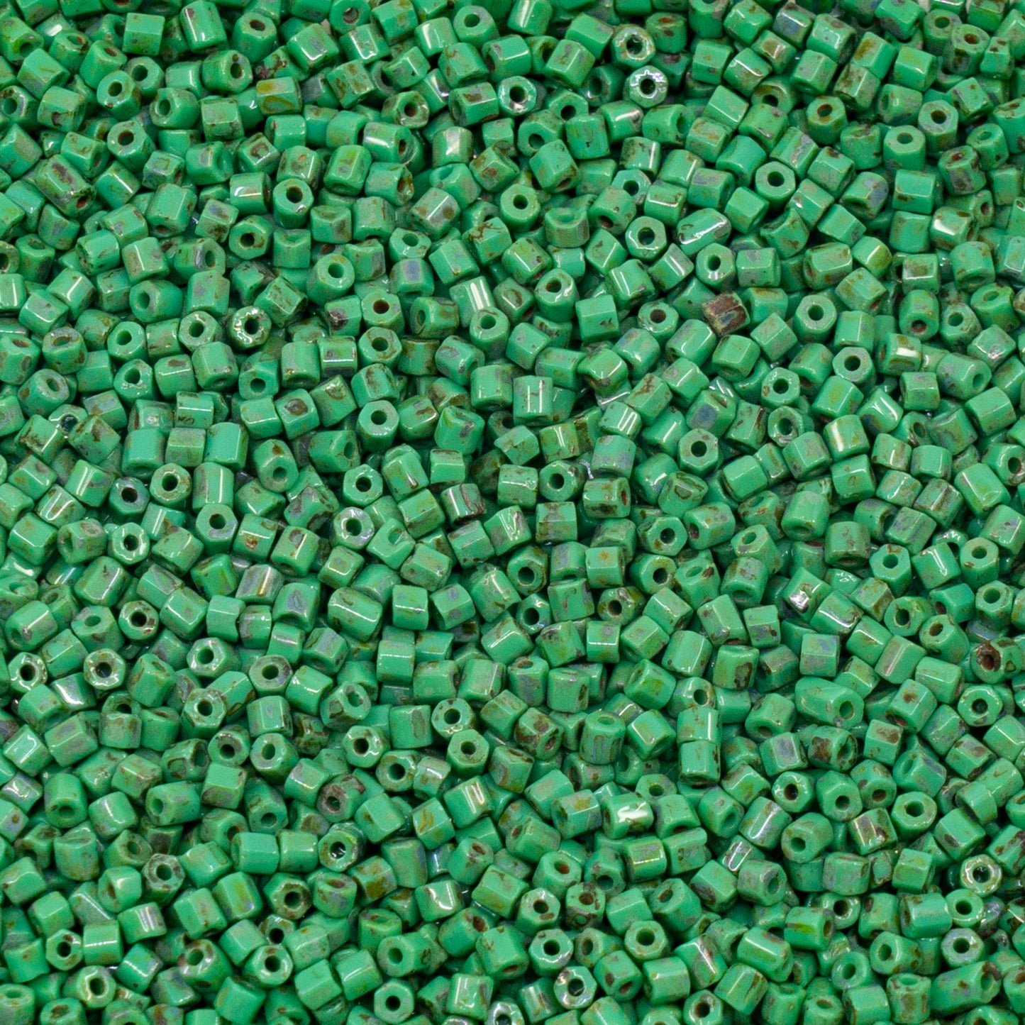 アウトレット 250g/50g プレシオサ オルネラ 六角形ビーズ、11/0、ターコイズトラバーチン (63110-86800)、ガラス、チェコ共和国