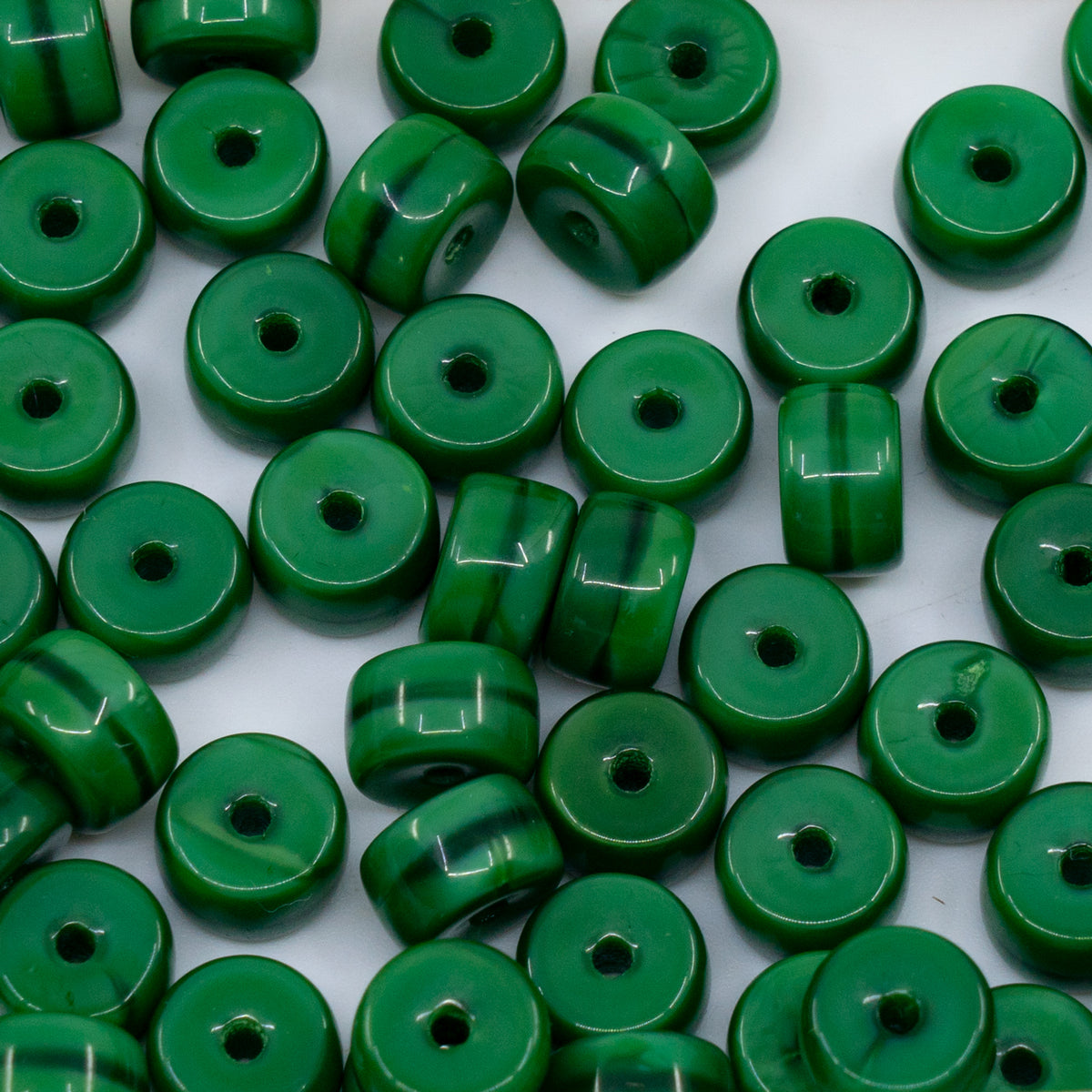 OUTLET 250g/50g Tube Beads, 9 x 5 mm, Silk Green (54110), Glass, Czech Republic