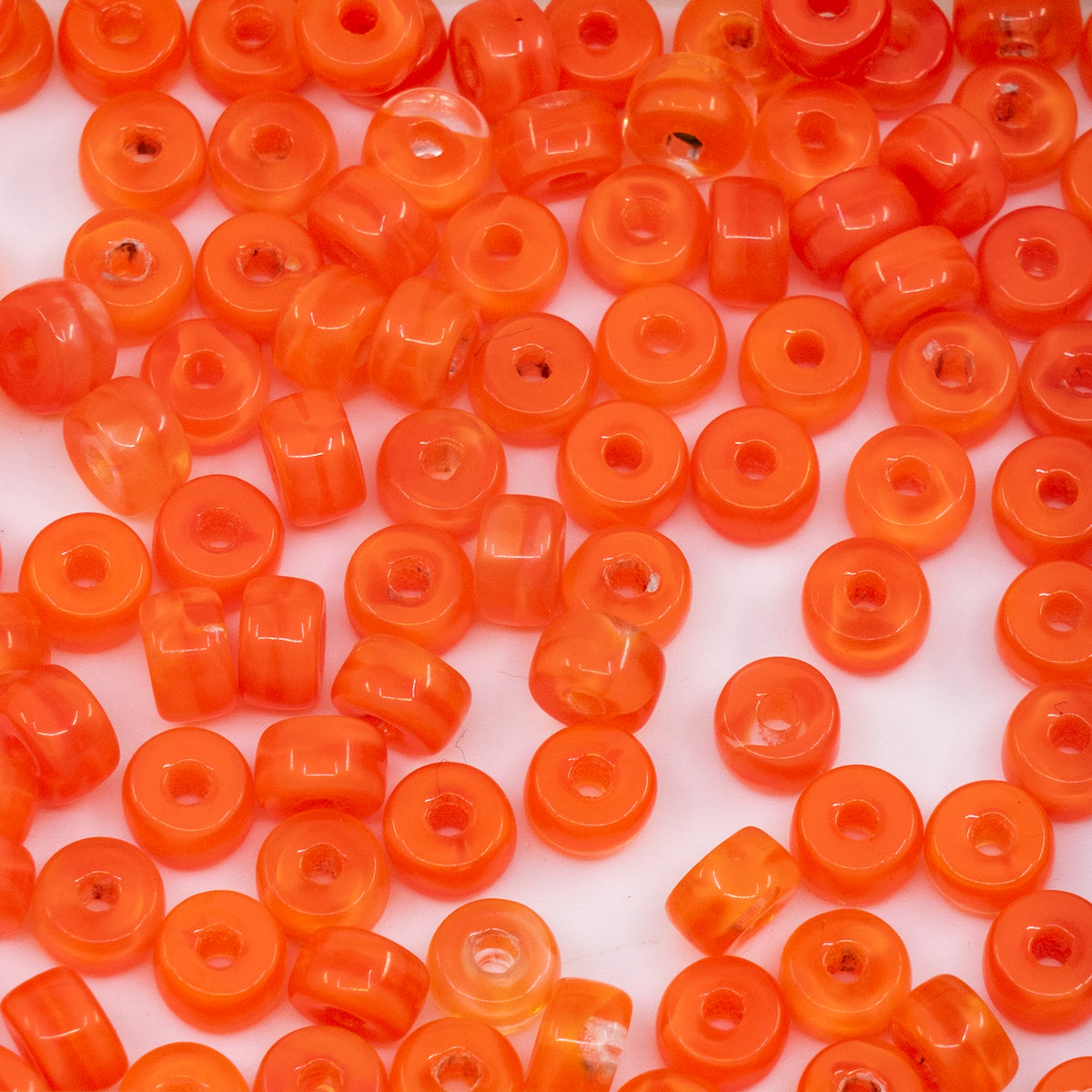 OUTLET 250g/50g Tube Beads, 6 x 4 mm, Silk Orange (96010), Glass, Czech Republic