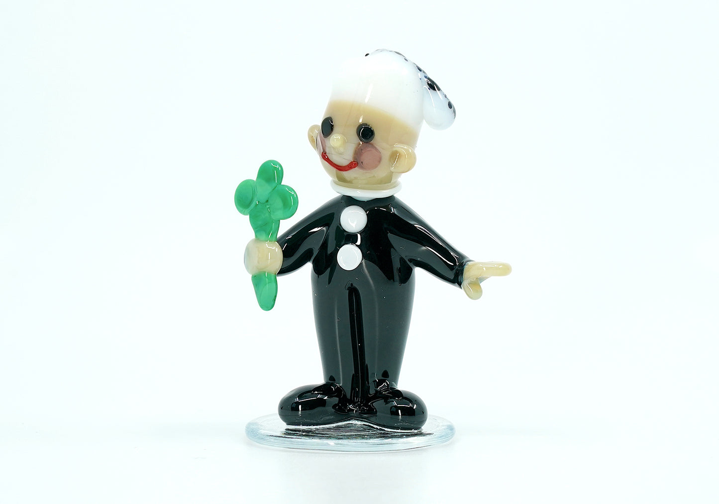 チェコガラス製男性置物ミニチュアハンドメイド