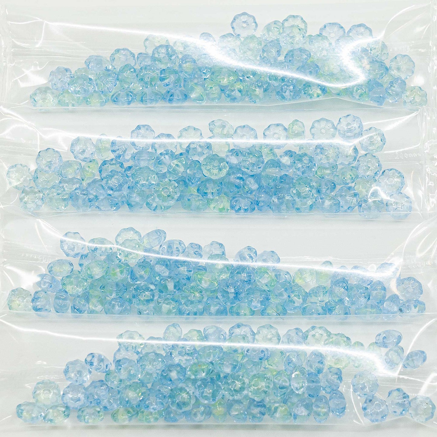 アウトレット 10グラム スペーサービーズ ラウンド、6 x 6 mm、ブルーグリーンミックスウラン、ガラス、チェコ共和国