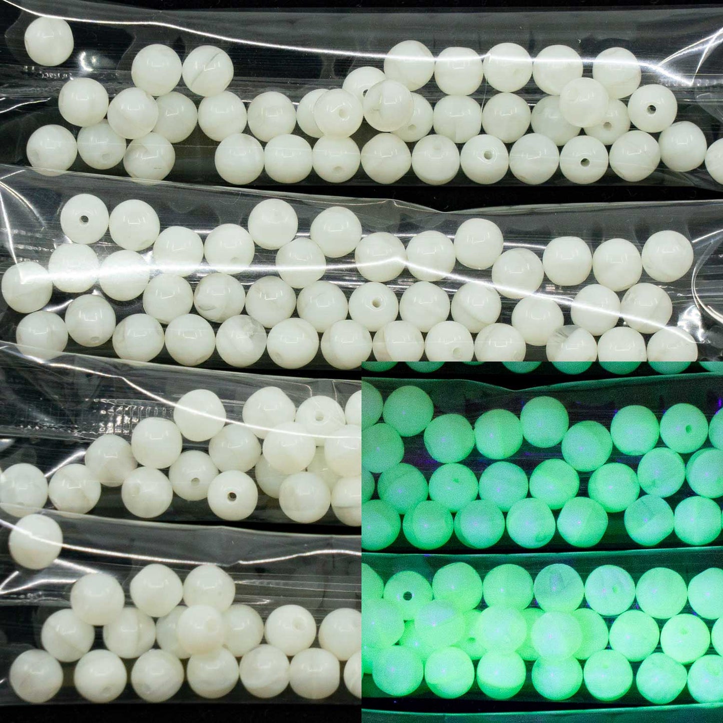 OUTLET 10 grams Round Druck Beads, 6 x 6 mm, Pale Green Opal (54200), Glass, Czech Republic