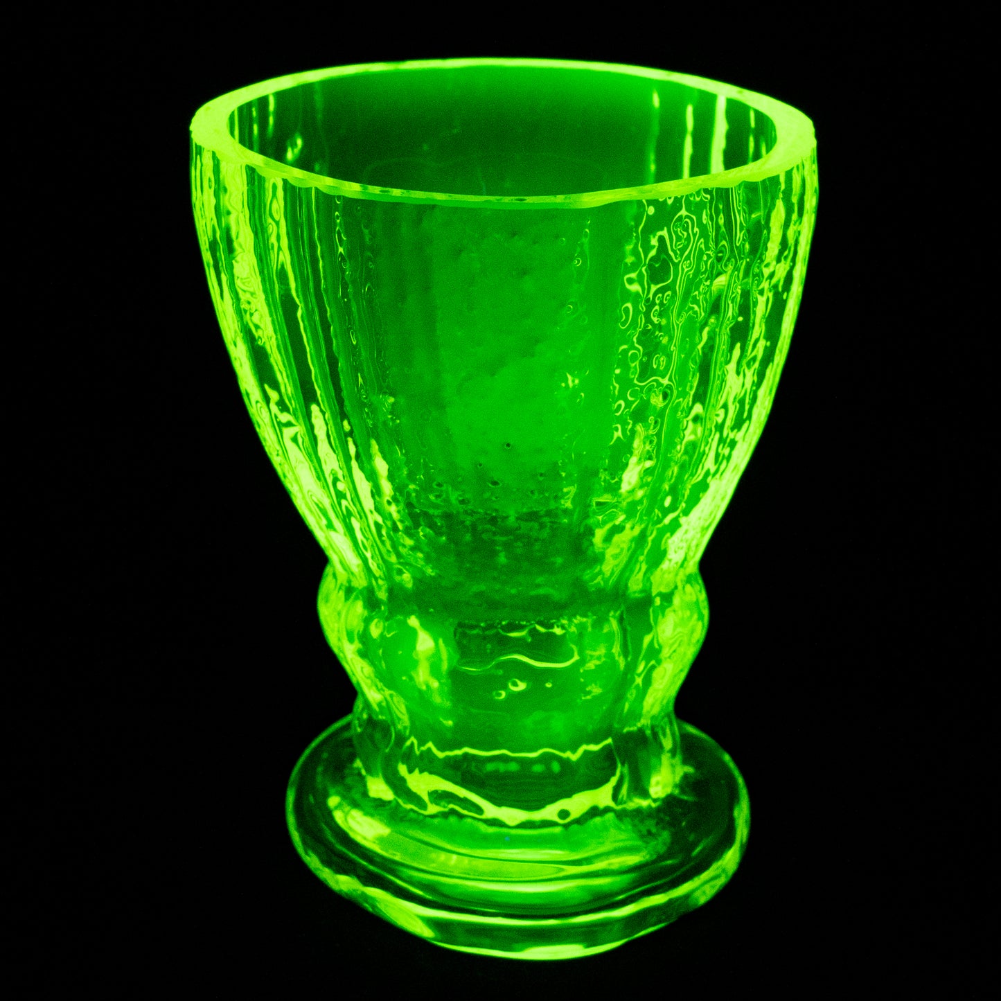 Uranium Glass Vase - 10cm Goblet (small vase - ice cream cup), Glass, Czech Republic