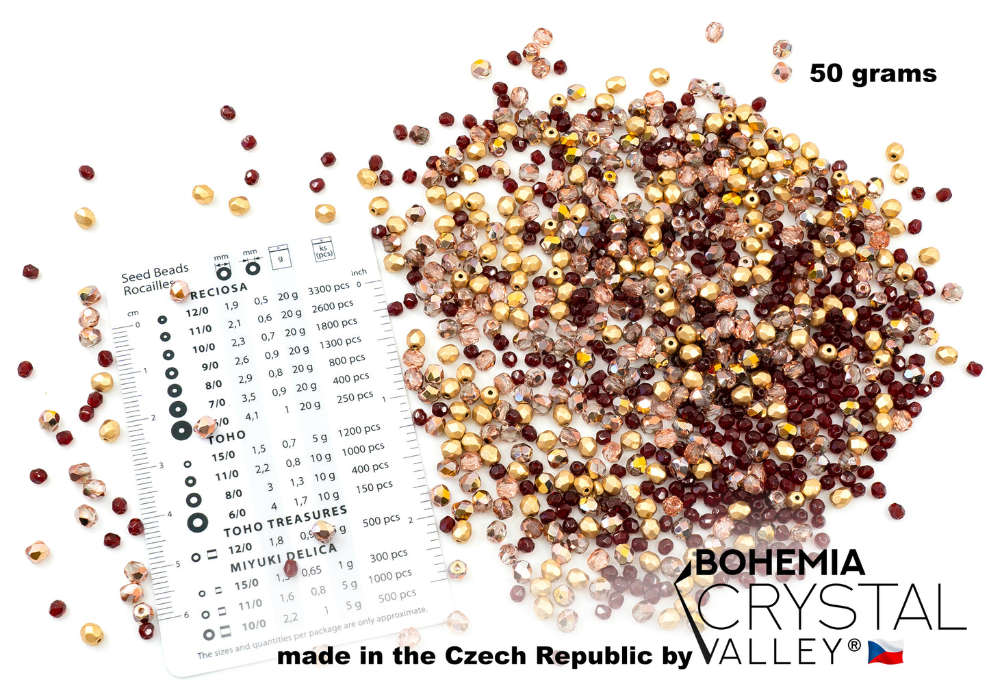 多面火抛光压制捷克玻璃珠的混合物,闪闪发光的 MIX BCV