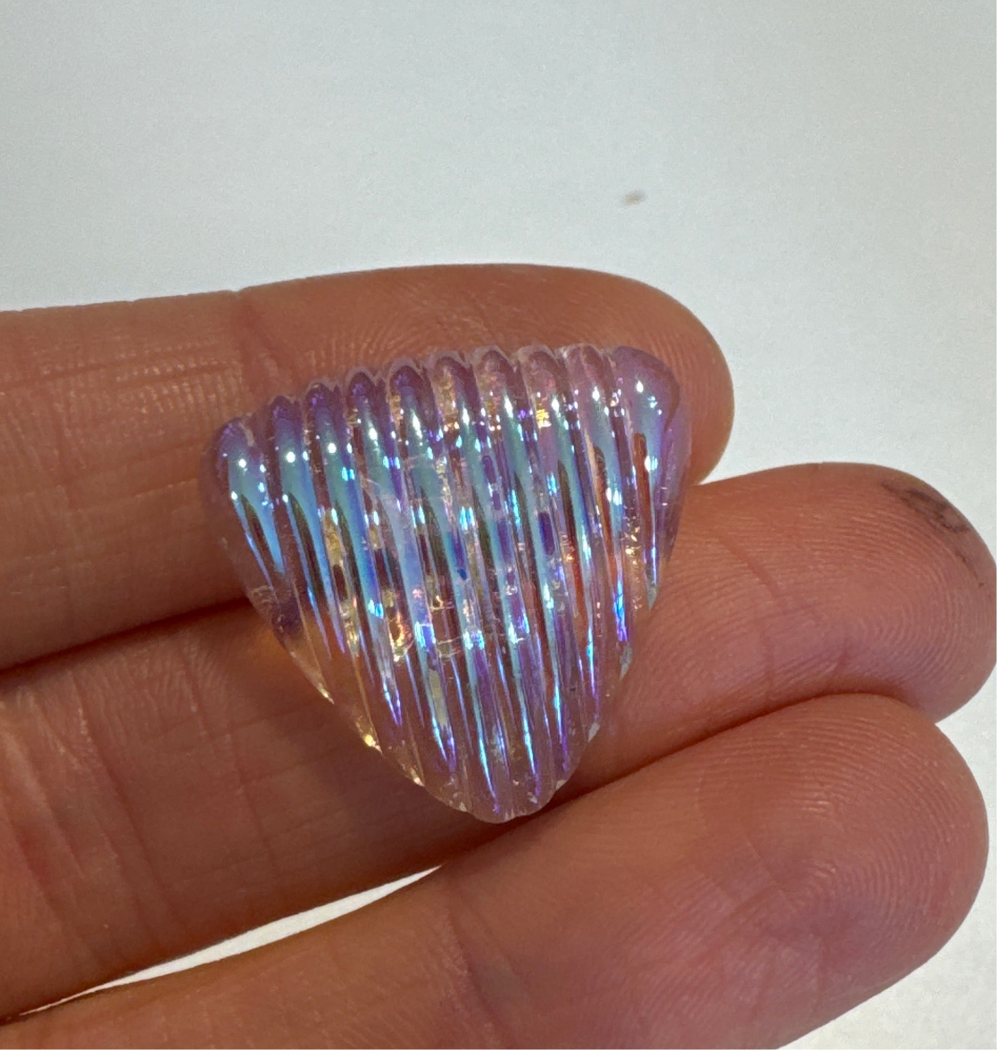 1 pcs Hand Painted Glass Buttons with ornament, size 10 (22.5 mm), Czech Republic