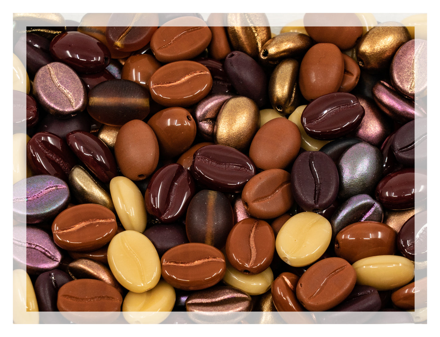 捷克共和国玻璃咖啡豆珠,11x8mm MIX,用于珠宝制作装饰品