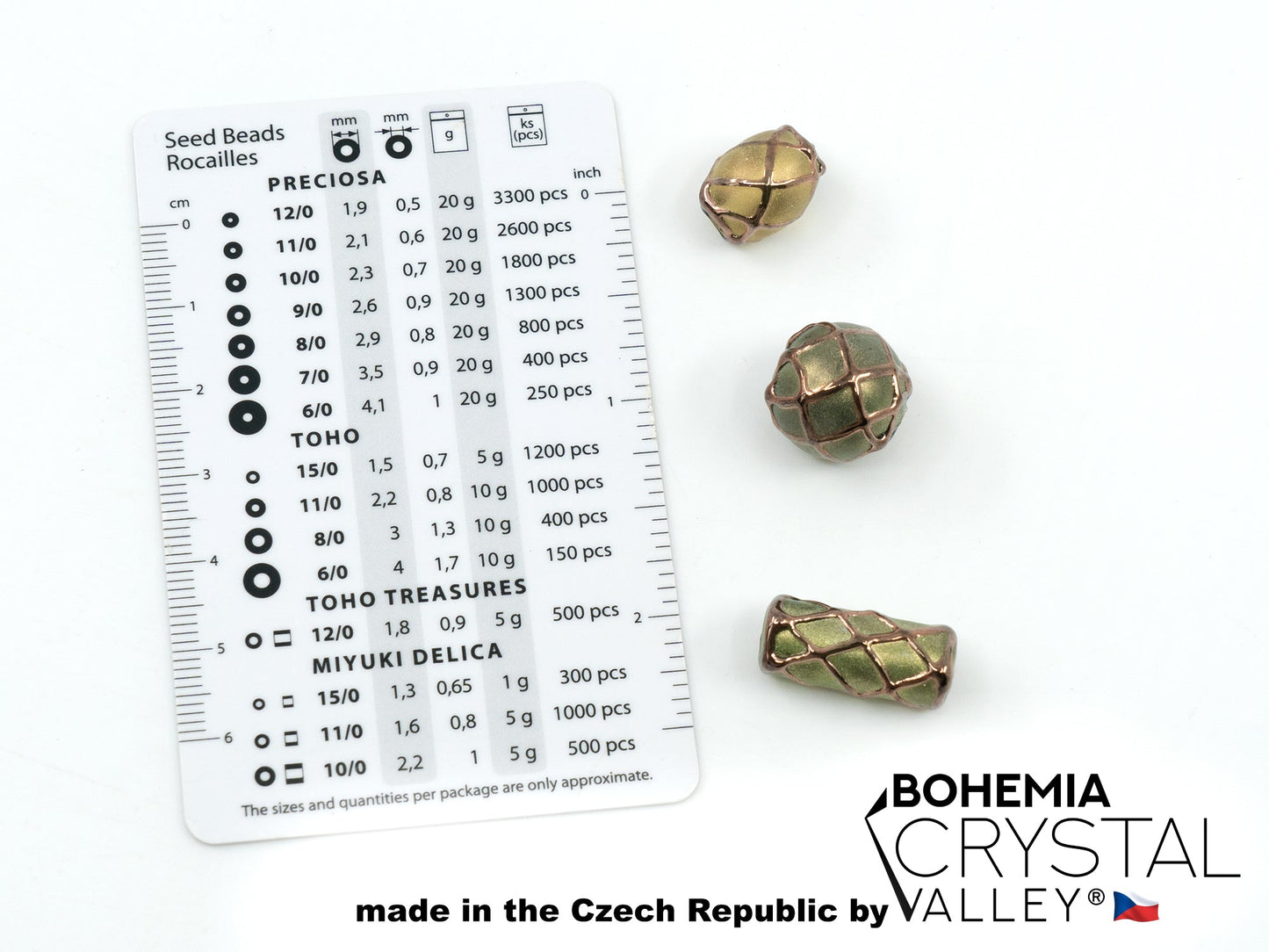 30 pcs Lampwork Beads Pearl Decor PD2365 / Cylinder (271-40-001), Handmade, Preciosa Glass, Czech Republic