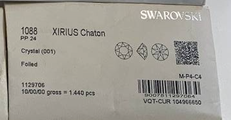 OUTLET Swarovski Sealed Envelope, XIRIUS Chaton 1088 PP 24 Crystal foiled - 1440 pcs