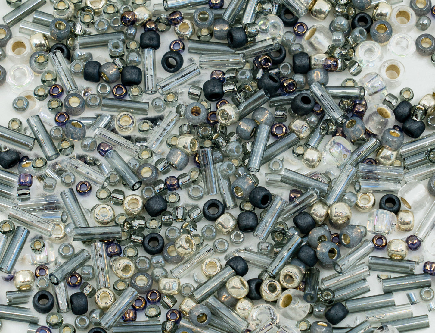 TOHO mix - 小 Rocailles、种子珠和号角,日本,MIX 灰金色(如 3211 - Tenin 灰色/金色)