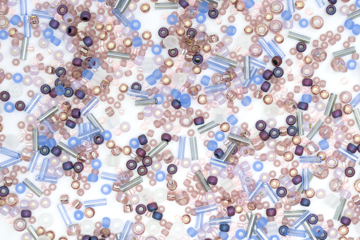 TOHO mix - small Rocailles, Seed Beads and Bugles, Japan, Mix Lavender (like 3216 - Kimono Lilac)