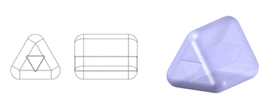 1 kg プレシオサ オルネラ トライアングル エクストラ、トライアングルホール、ルース、クリスタル (00050)、ガラス、チェコ共和国、アウトレット