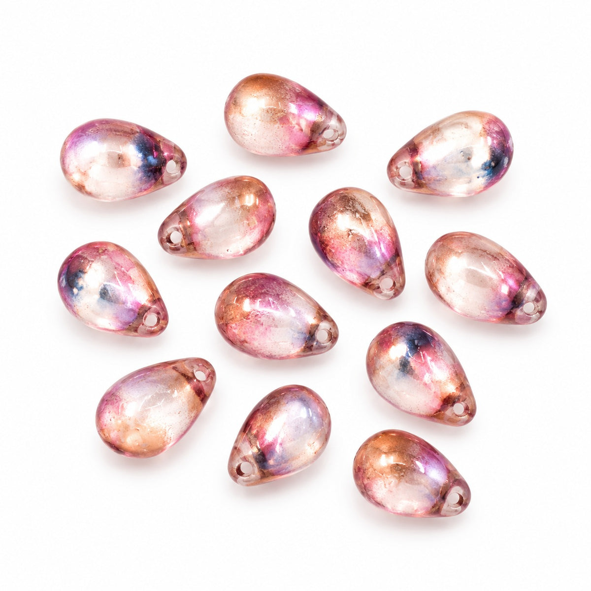 Drop Beads, Crystal Combined Luster Red Violet (00030-91011), Glass, Czech Republic