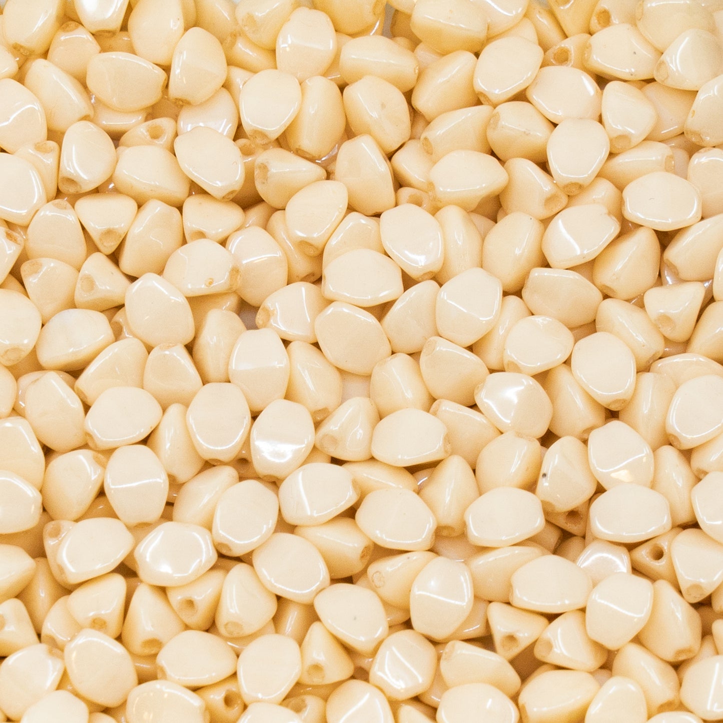 アウトレット 250g ピンチビーズ、5 x 5 mm、ホワイトラスターブラウンフルコーティング(02010-14413)、ガラス、チェコ共和国