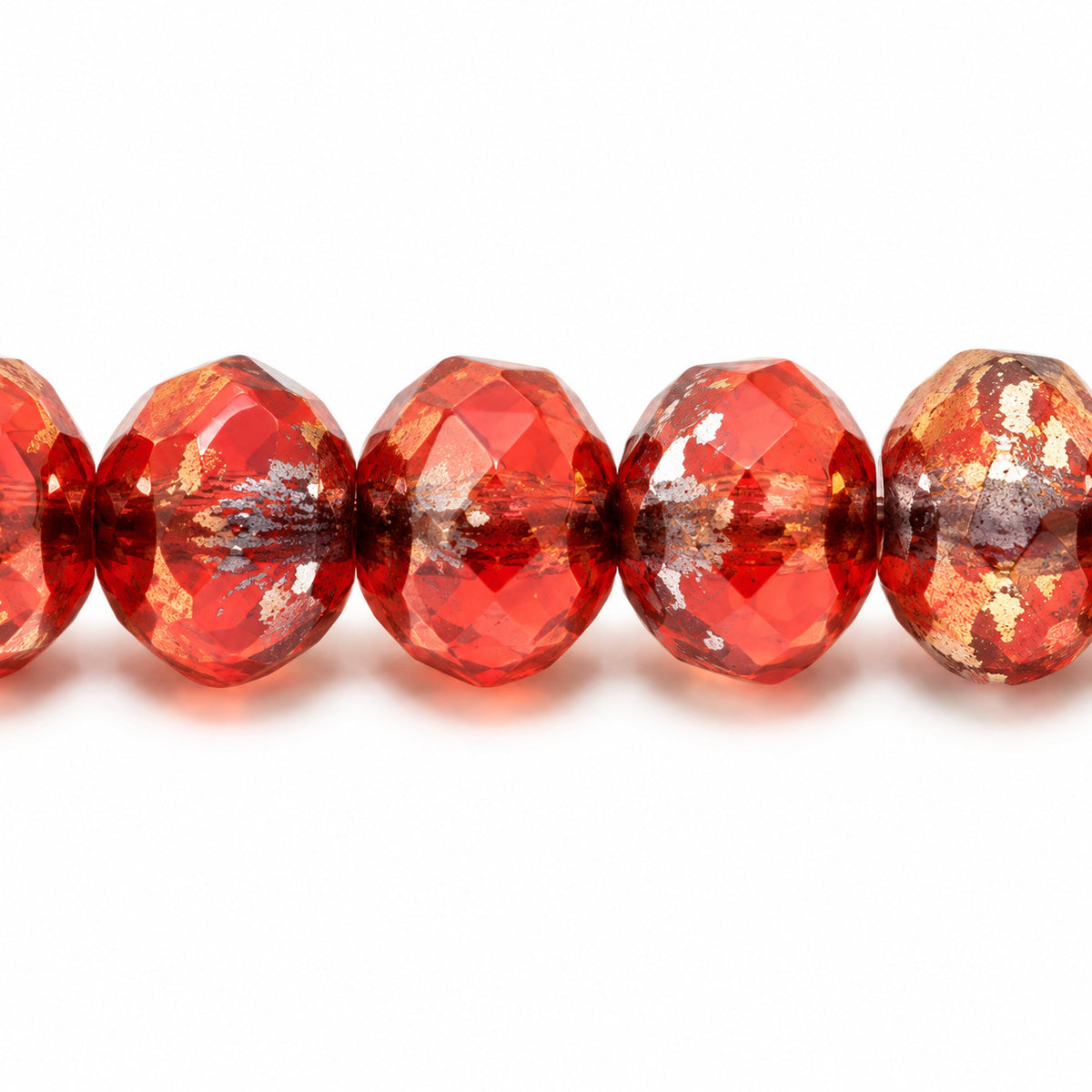 Rondelle Faceted Fire Polish Beads, Ts048 Luster Violet Full Coated (ts048-14496), Glass, Czech Republic