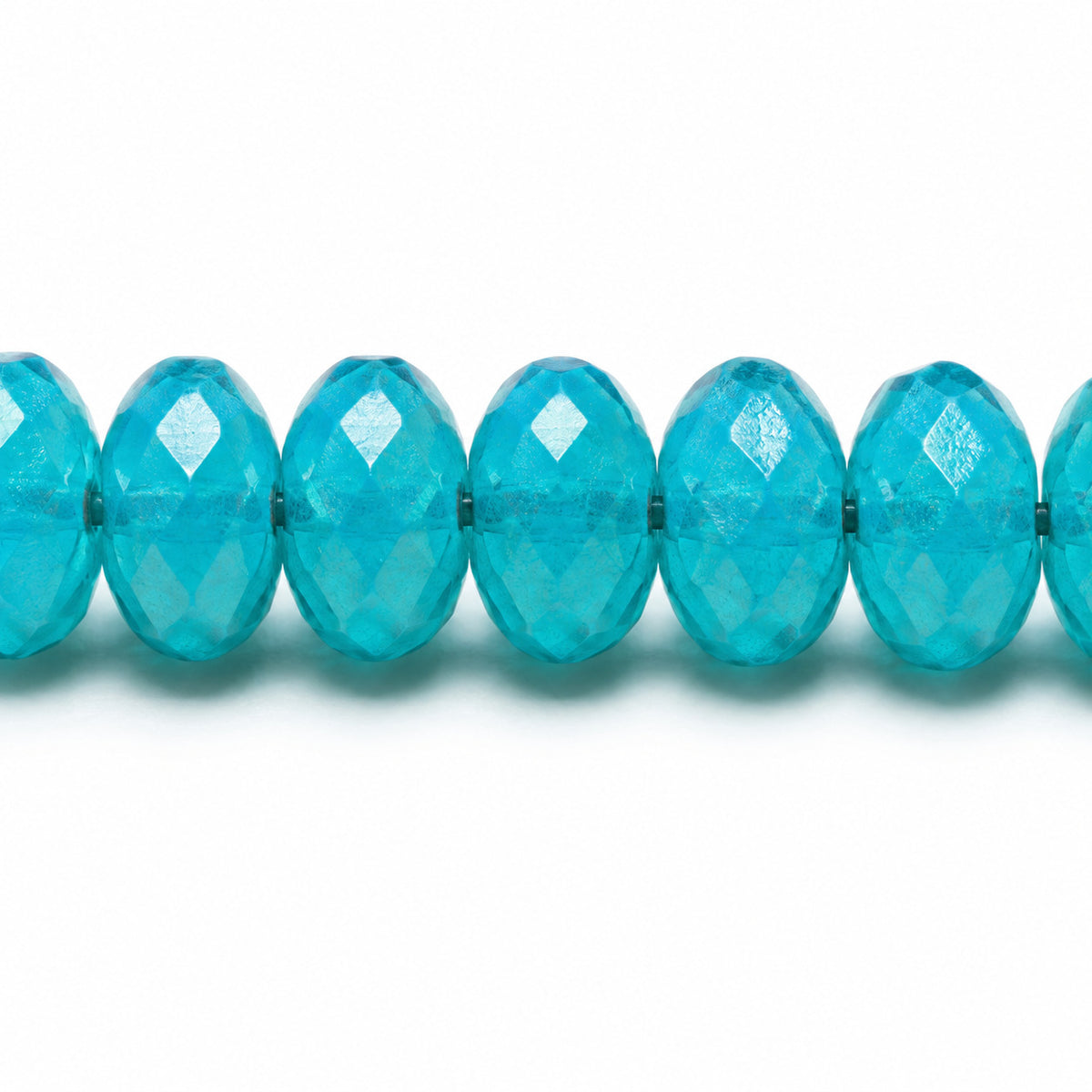 Special Cut Faceted Fire Polished Beads, Opal Aqua (61000), Glass, Czech Republic