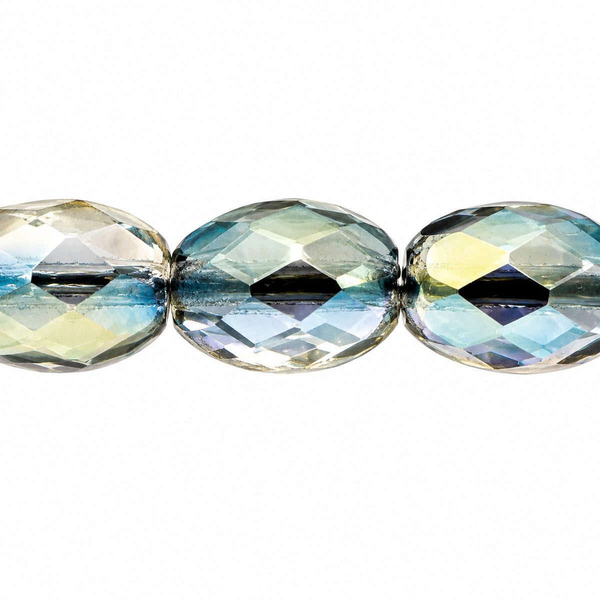 Oval Faceted Beads, Crystal 23103 (00030-23103), Glass, Czech Republic