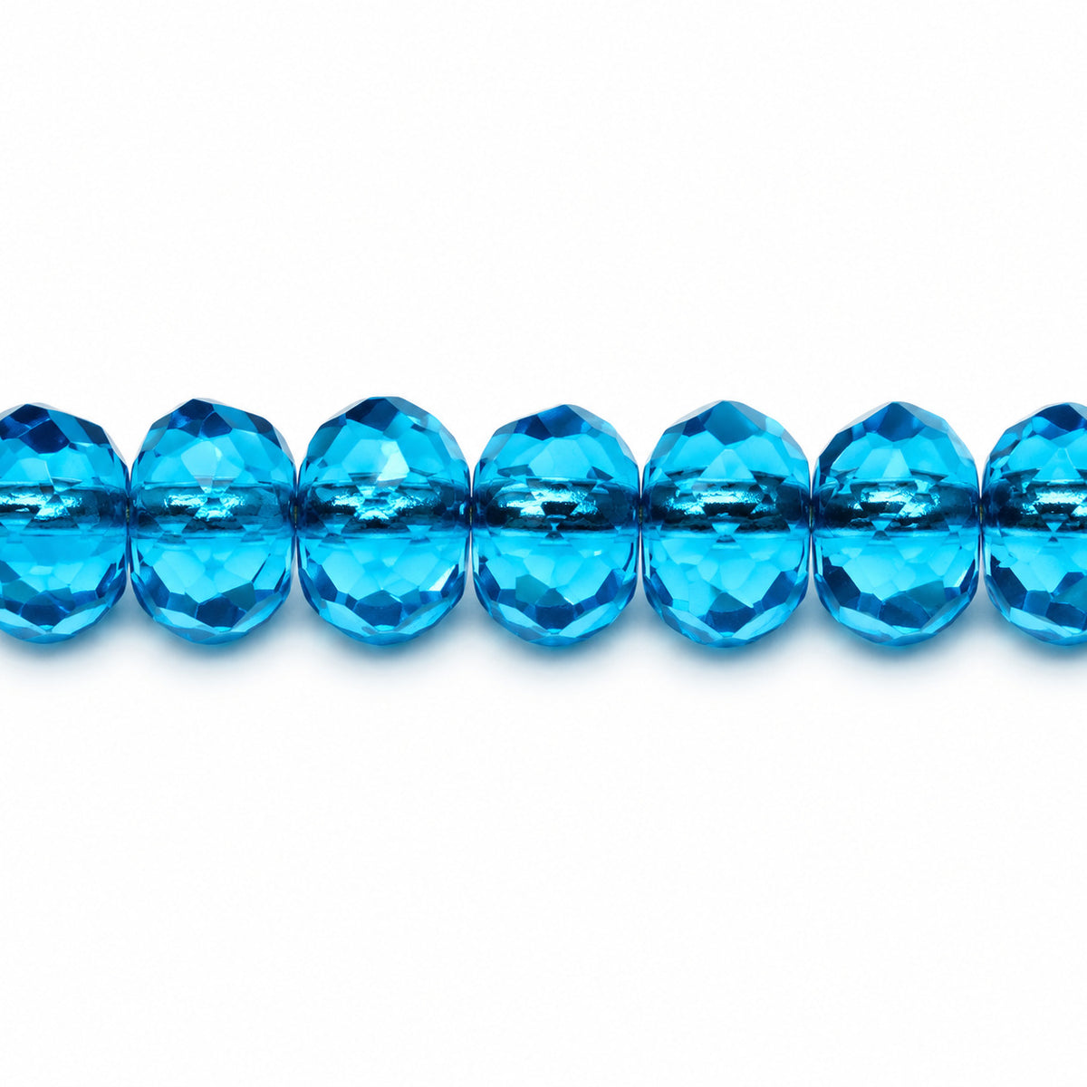 Special Cut Faceted Fire Polished Beads, Transparent Aqua (60050), Glass, Czech Republic
